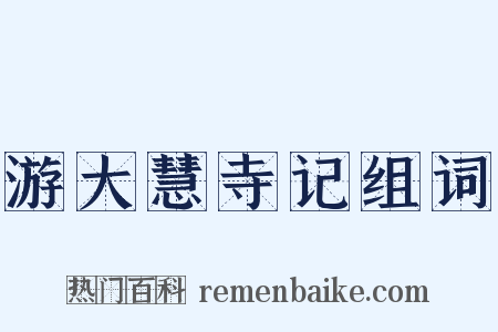 游大慧寺记组词是什么意思的图片
